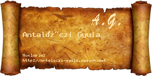Antalóczi Gyula névjegykártya